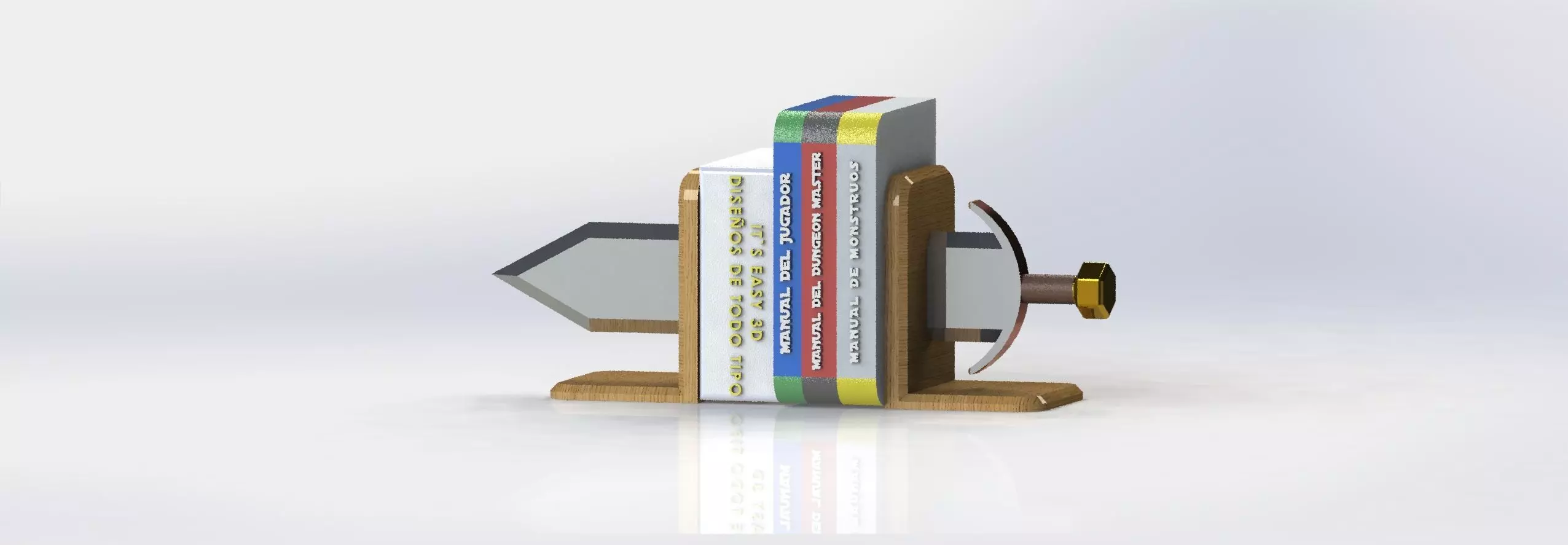 SUJETADOR DE LIBROS ESPADA 3D print model