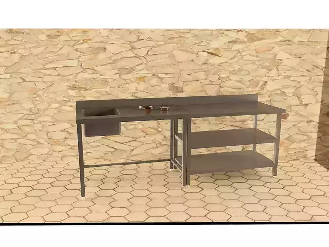 Sink with table Low-poly 3D model