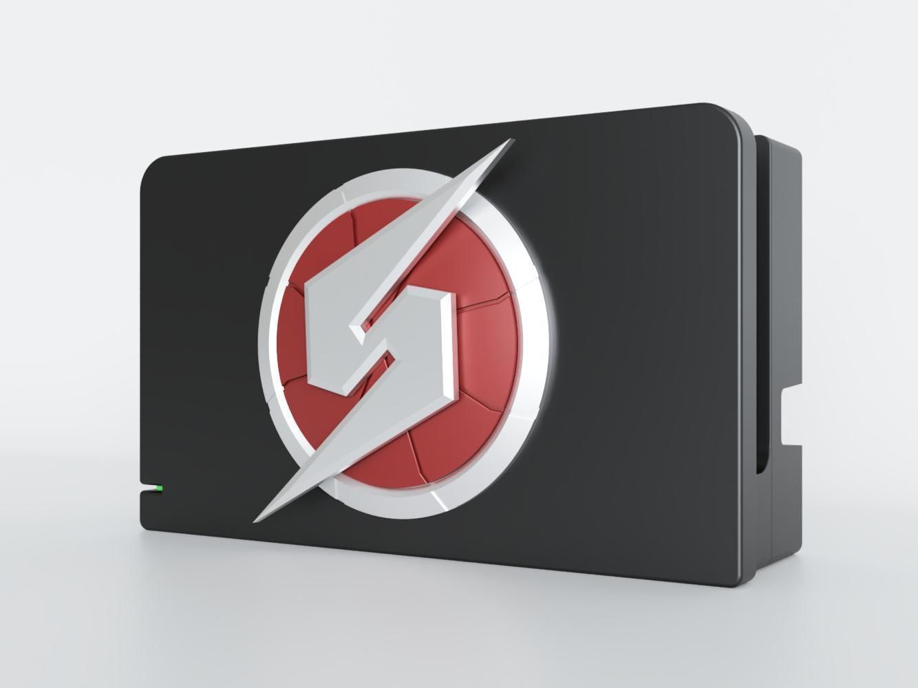 Nintendo Switch Dock custo faceplate Metroid 3D print model_4