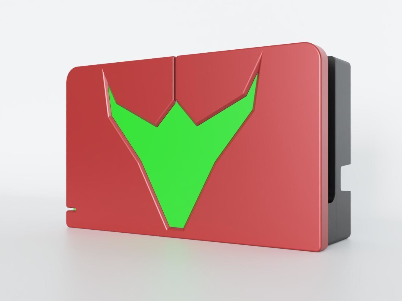 Nintendo Switch Dock custo faceplate Metroid 3D print model_1