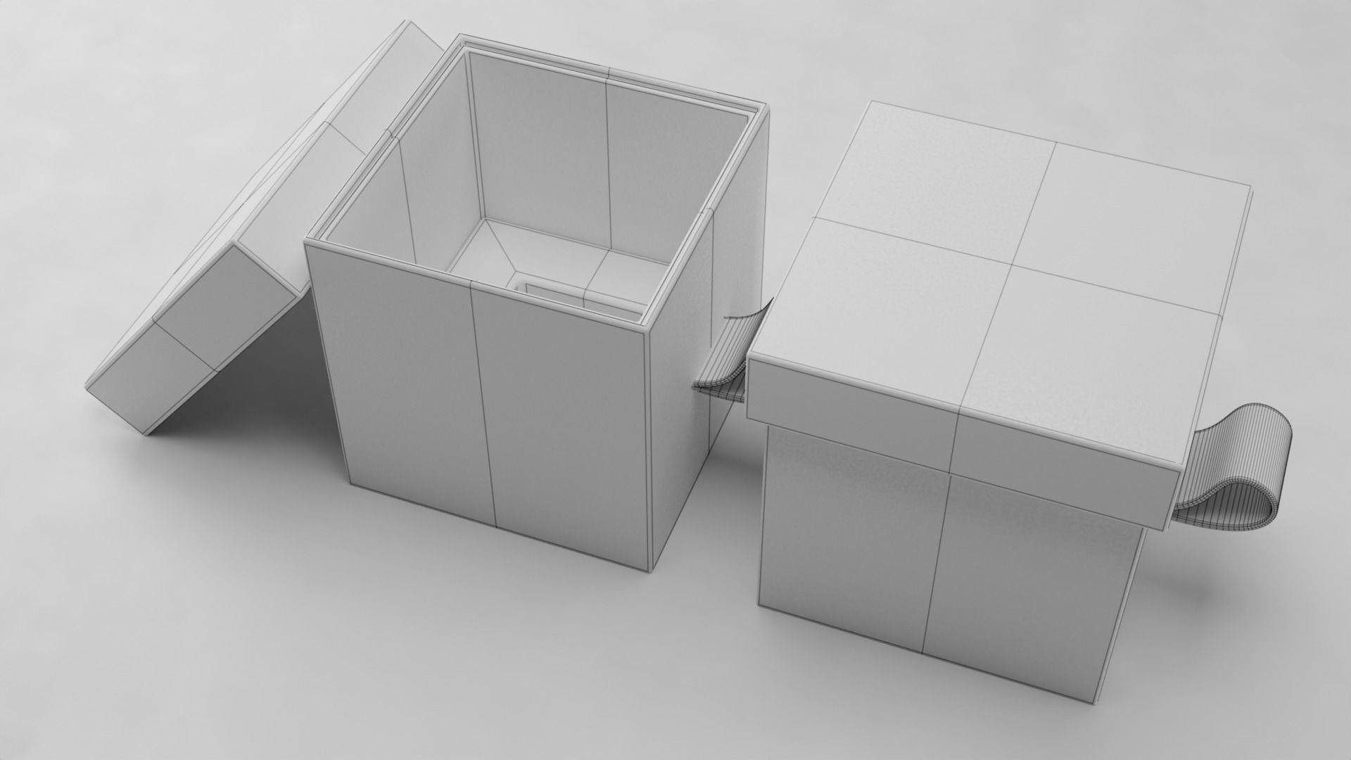 Gift Boxes Model with Cardboard Material - Blender Low-poly 3D model_10