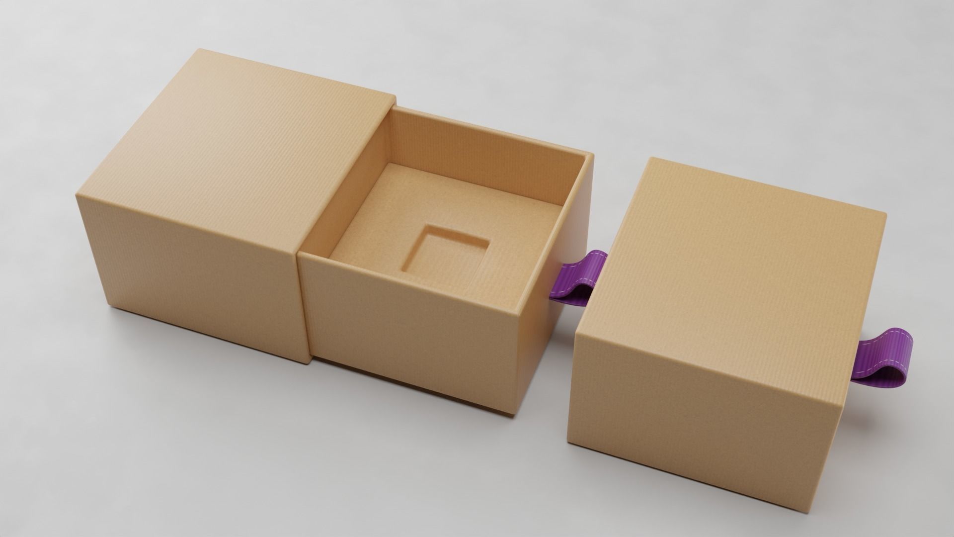 Gift Boxes Model with Cardboard Material - Blender Low-poly 3D model_4