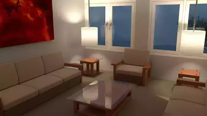 Livingroom furniture Lo-Poly