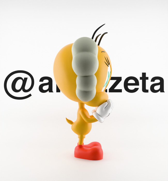 Kaws Tweety Textured Low-poly 3D model_28