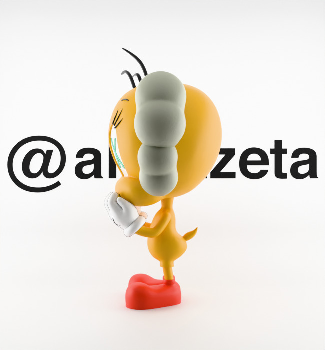 Kaws Tweety Textured Low-poly 3D model_10