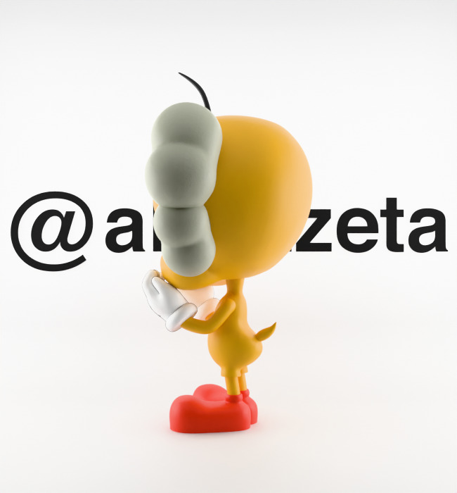 Kaws Tweety Textured Low-poly 3D model_12