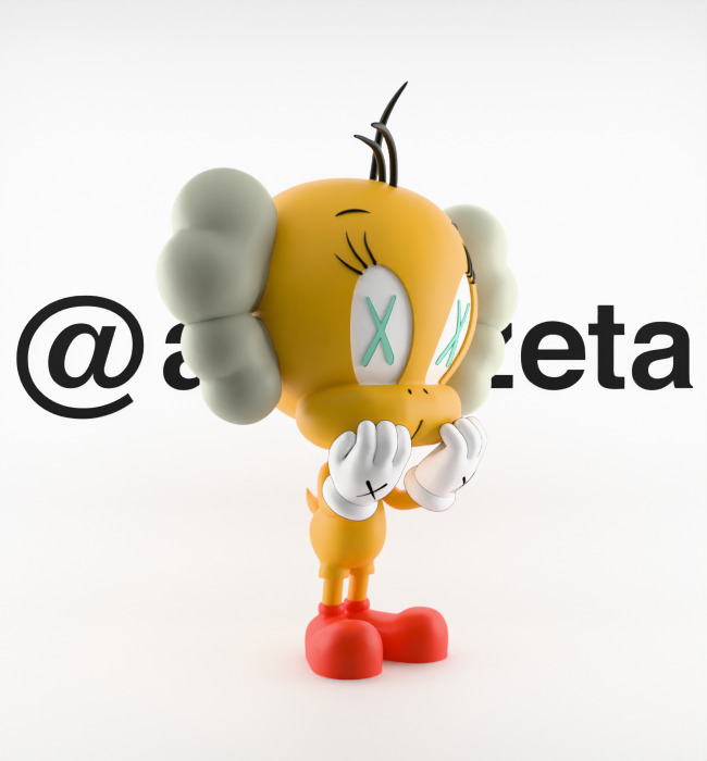 Kaws Tweety Textured Low-poly 3D model_33