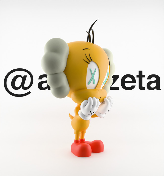 Kaws Tweety Textured Low-poly 3D model_32