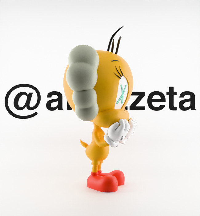 Kaws Tweety Textured Low-poly 3D model_30