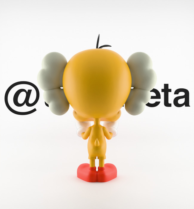 Kaws Tweety Textured Low-poly 3D model_19