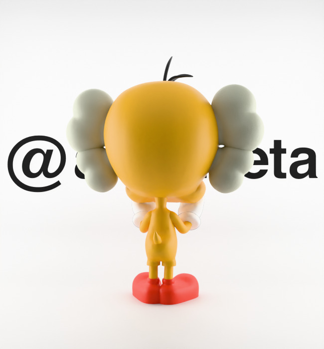 Kaws Tweety Textured Low-poly 3D model_20