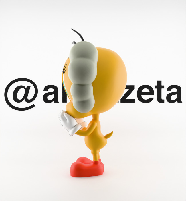 Kaws Tweety Textured Low-poly 3D model_11