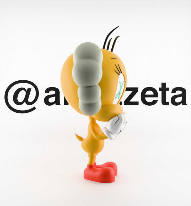 Kaws Tweety Textured Low-poly 3D model_29
