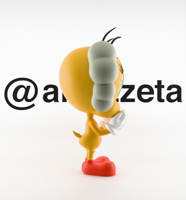 Kaws Tweety Textured Low-poly 3D model_27