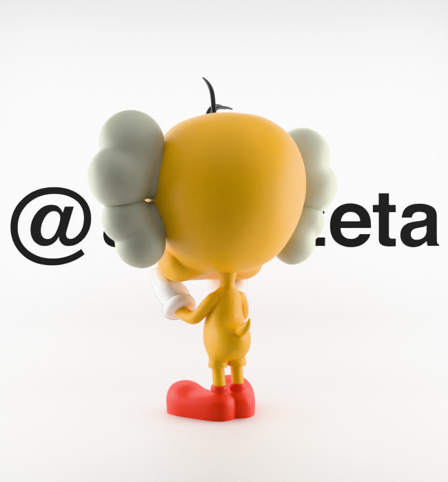 Kaws Tweety Textured Low-poly 3D model_16
