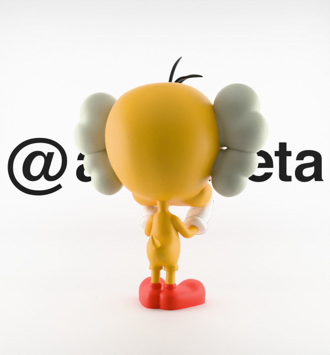 Kaws Tweety Textured Low-poly 3D model_21