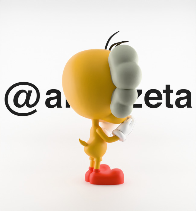 Kaws Tweety Textured Low-poly 3D model_25