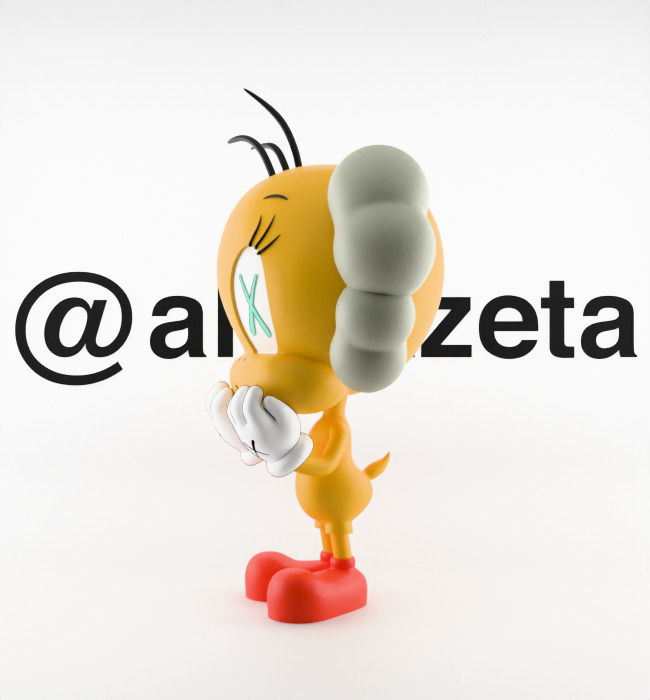 Kaws Tweety Textured Low-poly 3D model_8