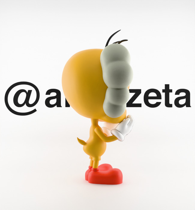 Kaws Tweety Textured Low-poly 3D model_26