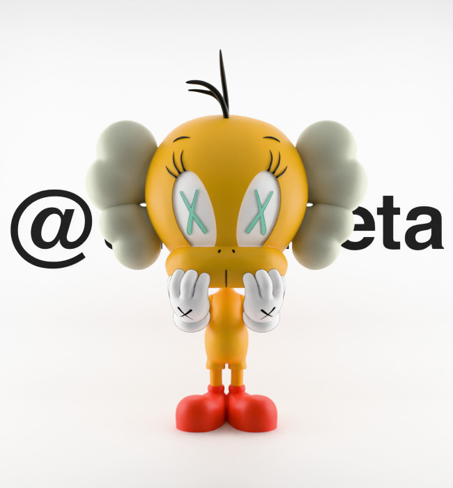 Kaws Tweety Textured Low-poly 3D model_1