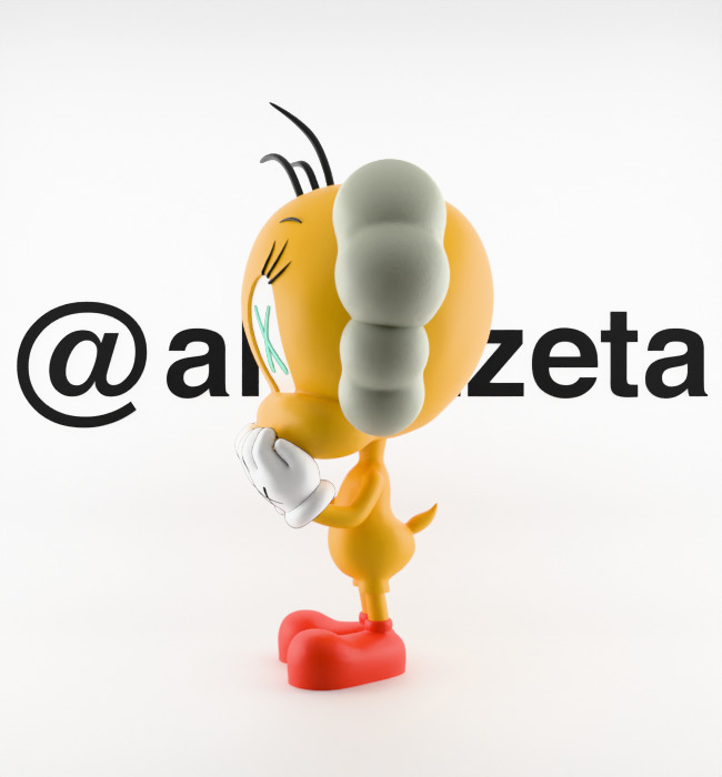 Kaws Tweety Textured Low-poly 3D model_9
