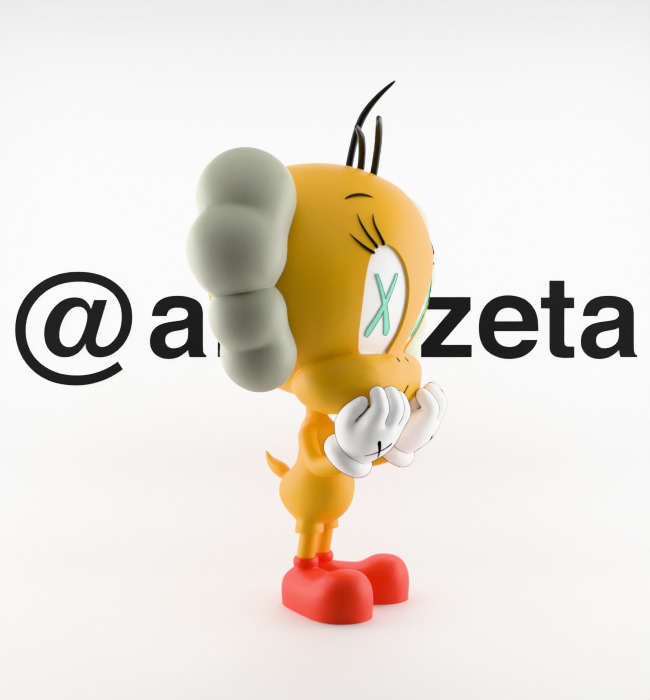 Kaws Tweety Textured Low-poly 3D model_31