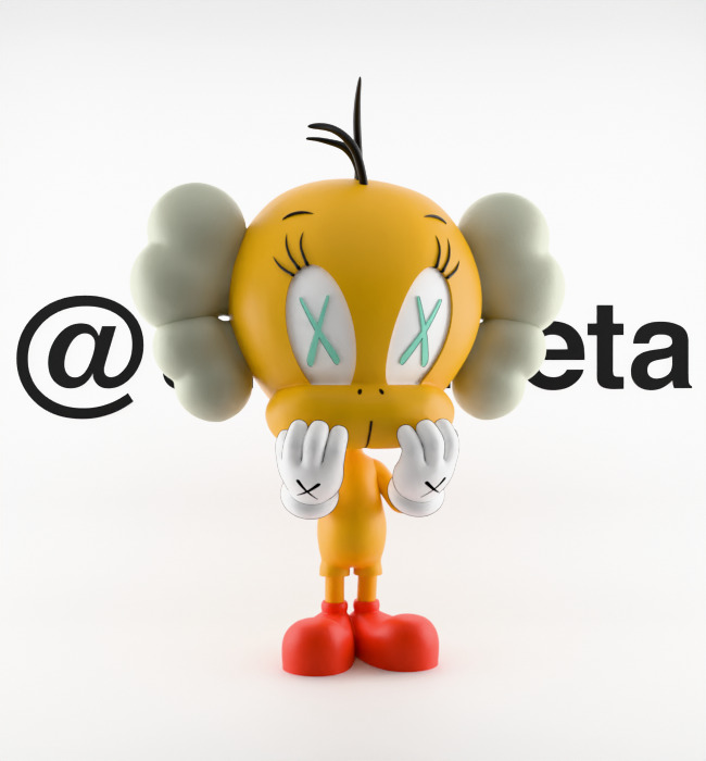Kaws Tweety Textured Low-poly 3D model_36