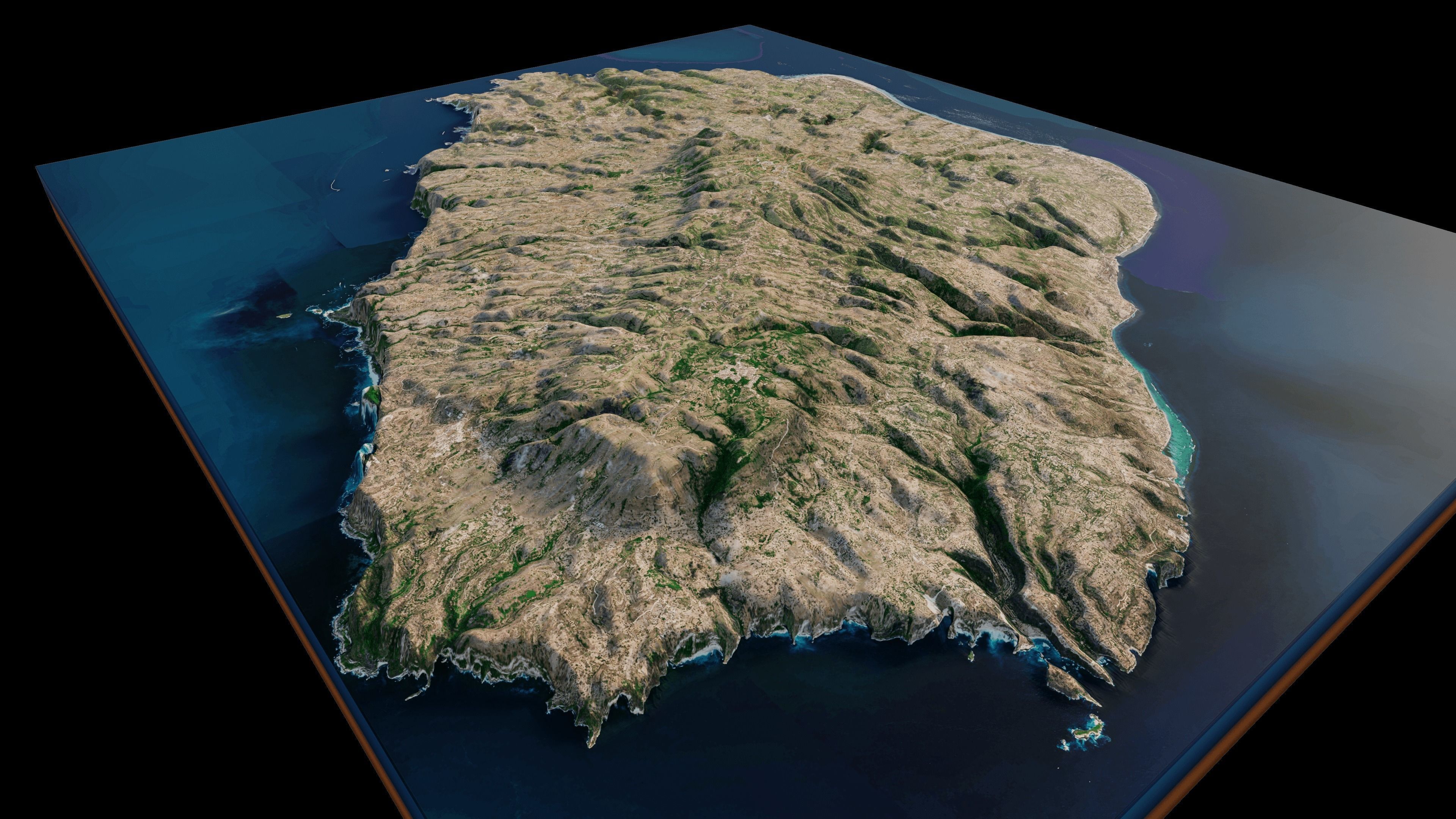 Penida Island full 3d terrain 3D model_11