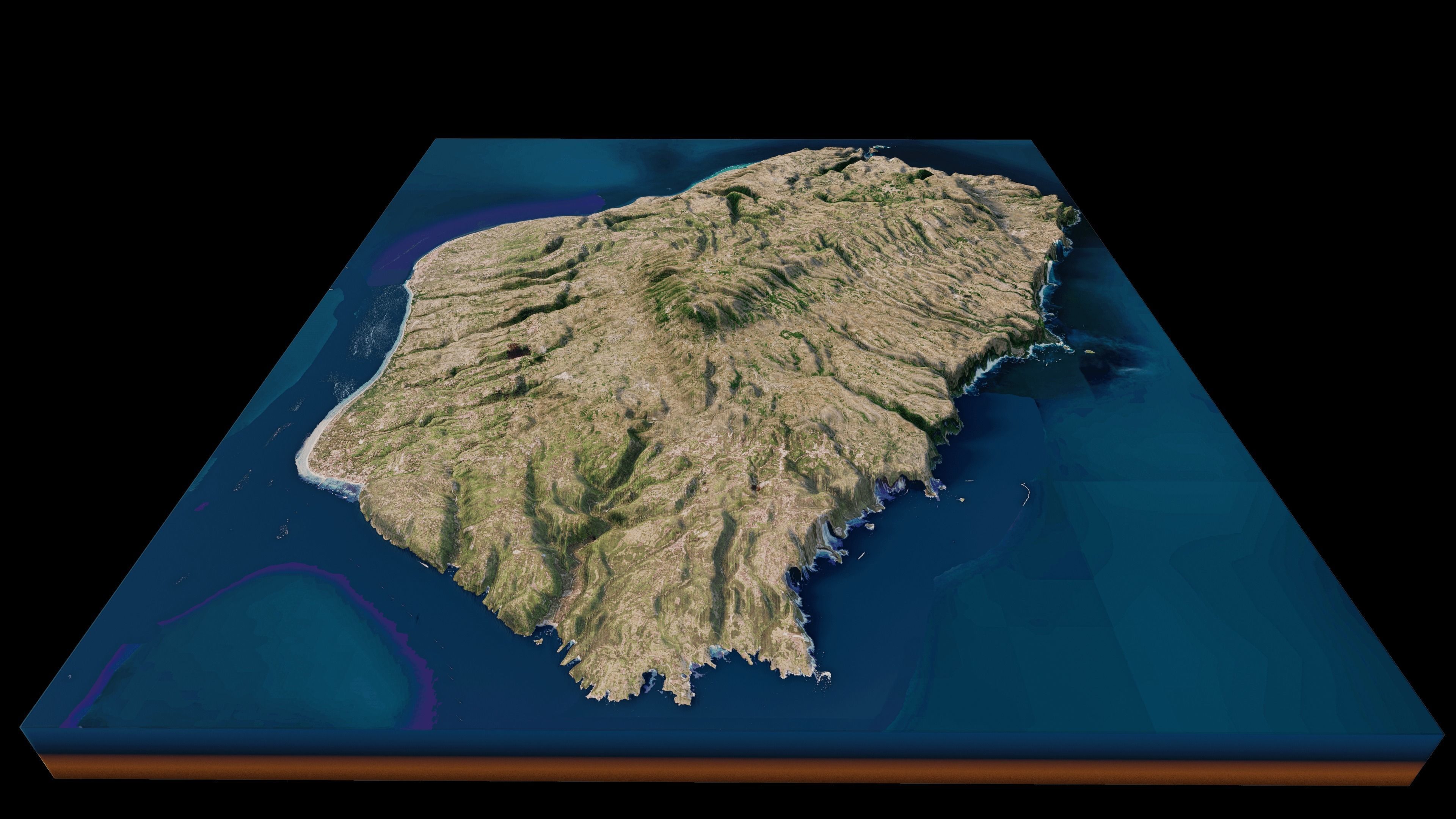 Penida Island full 3d terrain 3D model_9