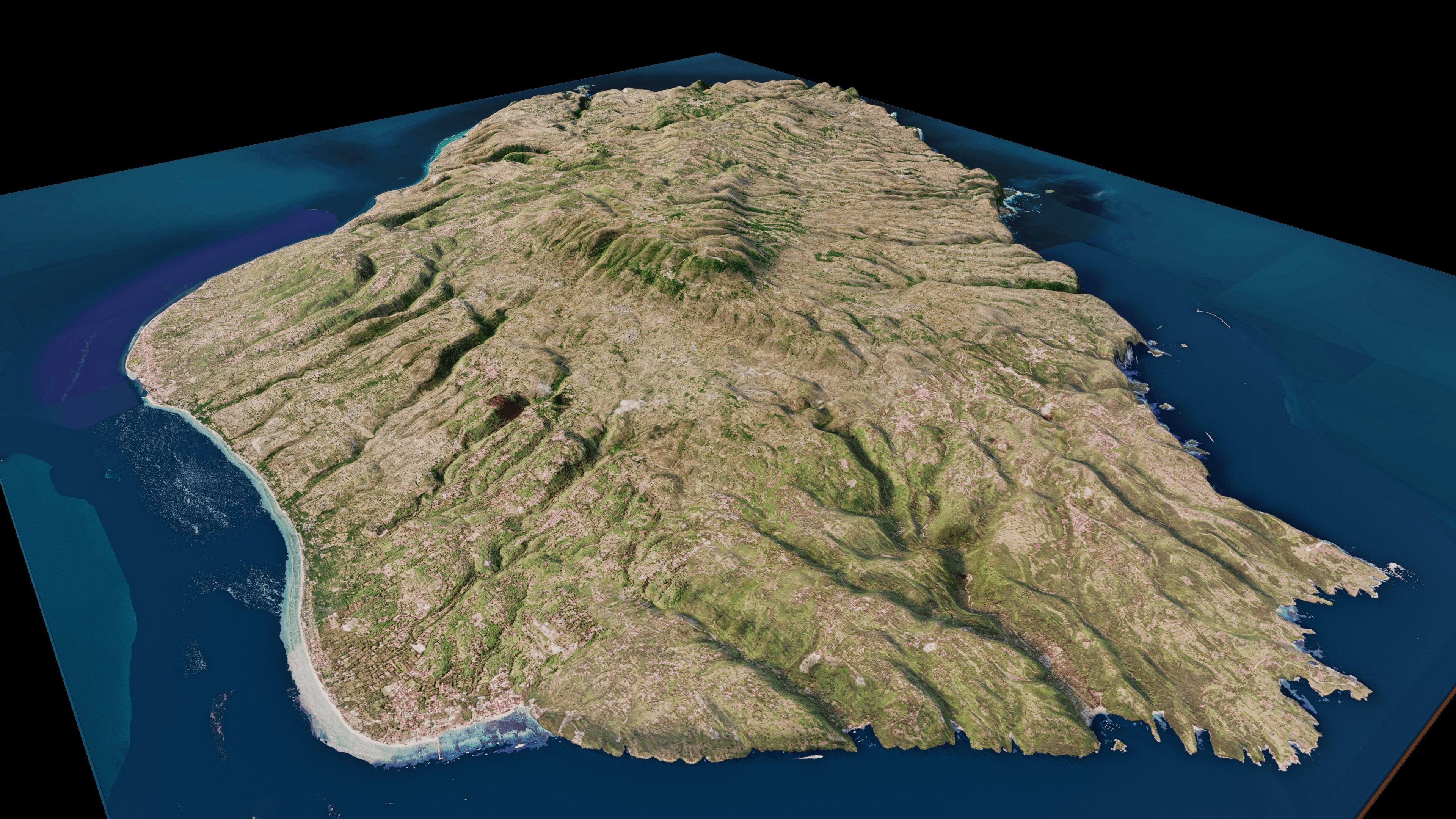 Penida Island full 3d terrain 3D model_7