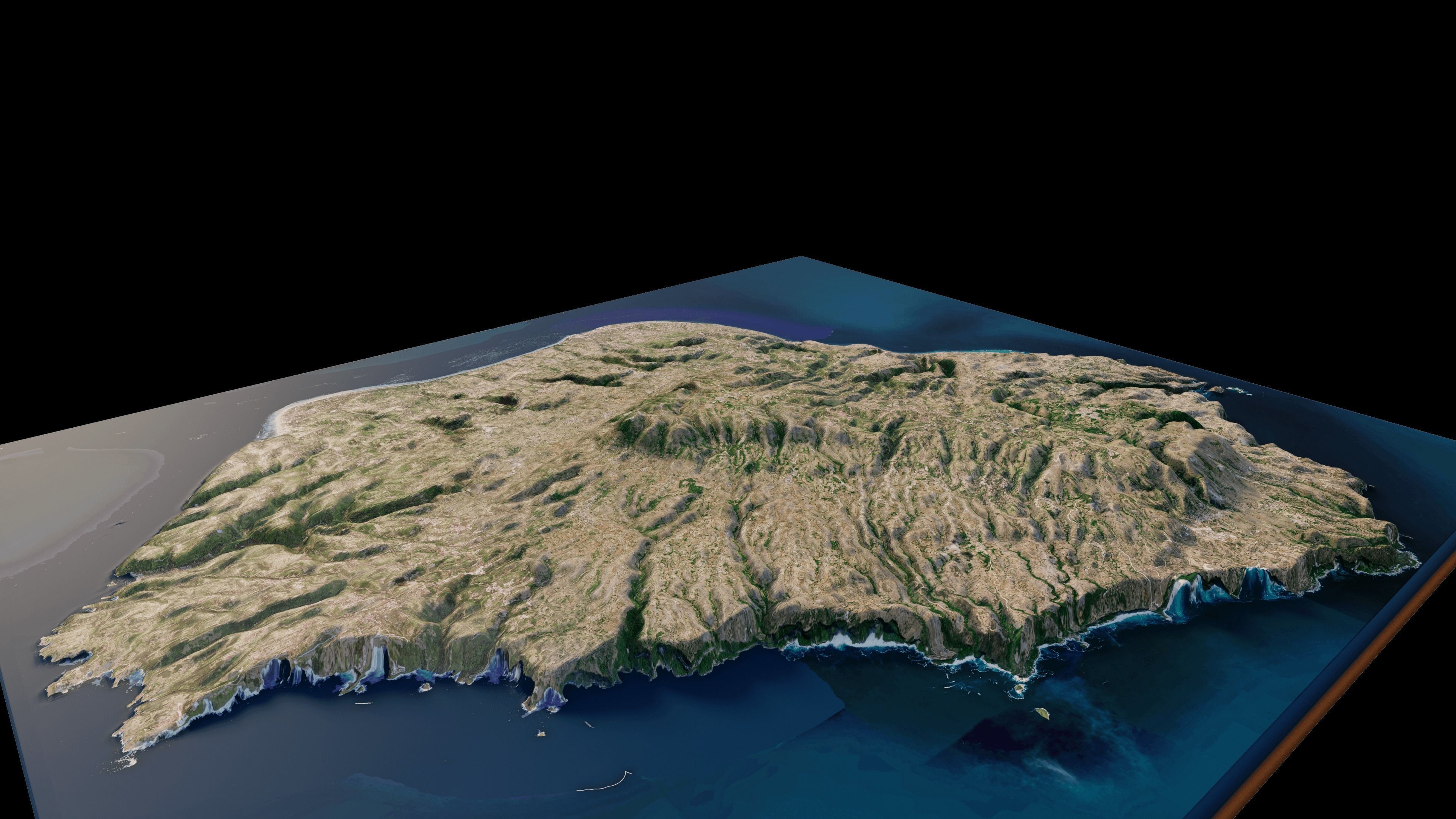 Penida Island full 3d terrain 3D model_1