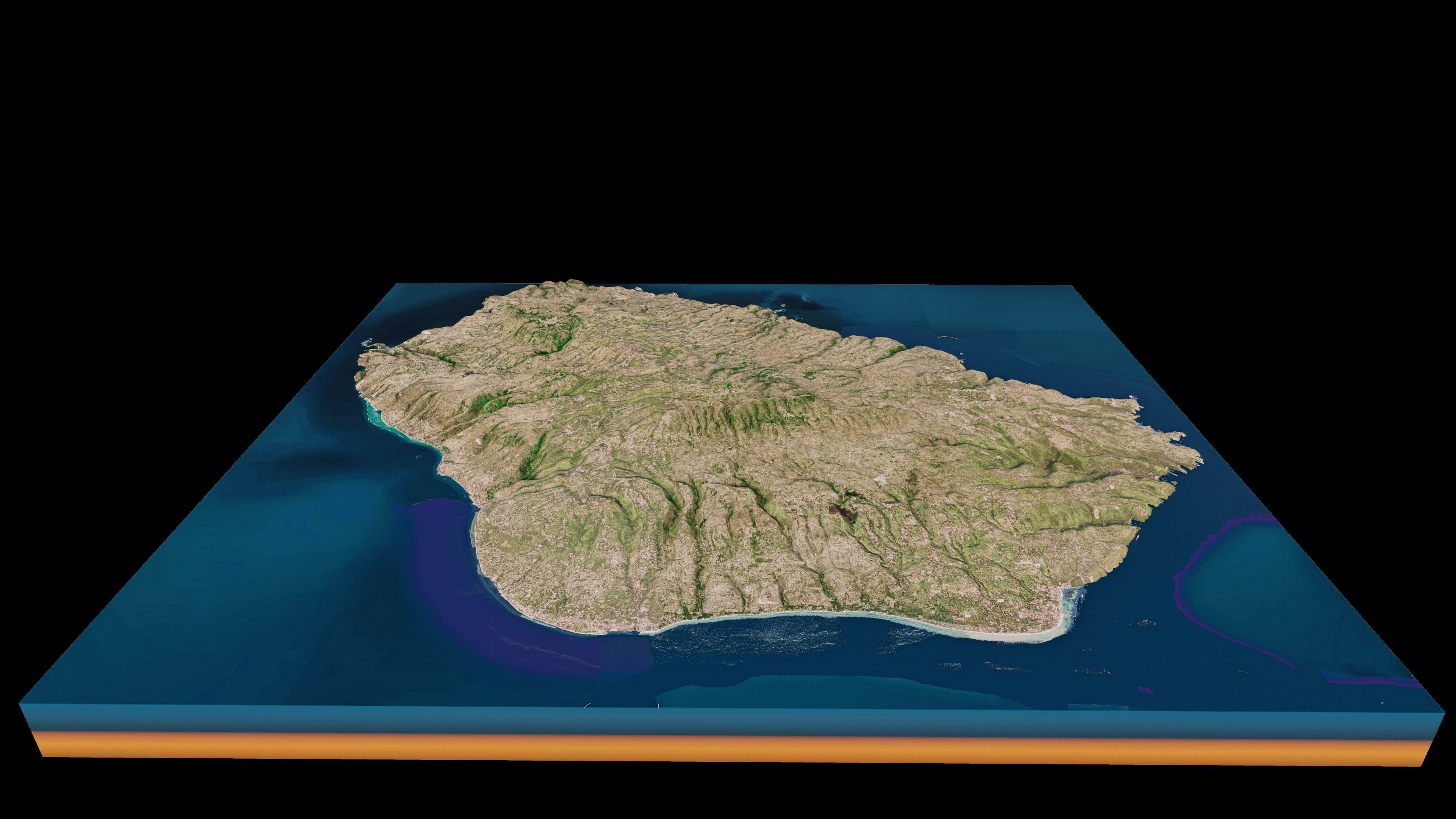 Penida Island full 3d terrain 3D model_5