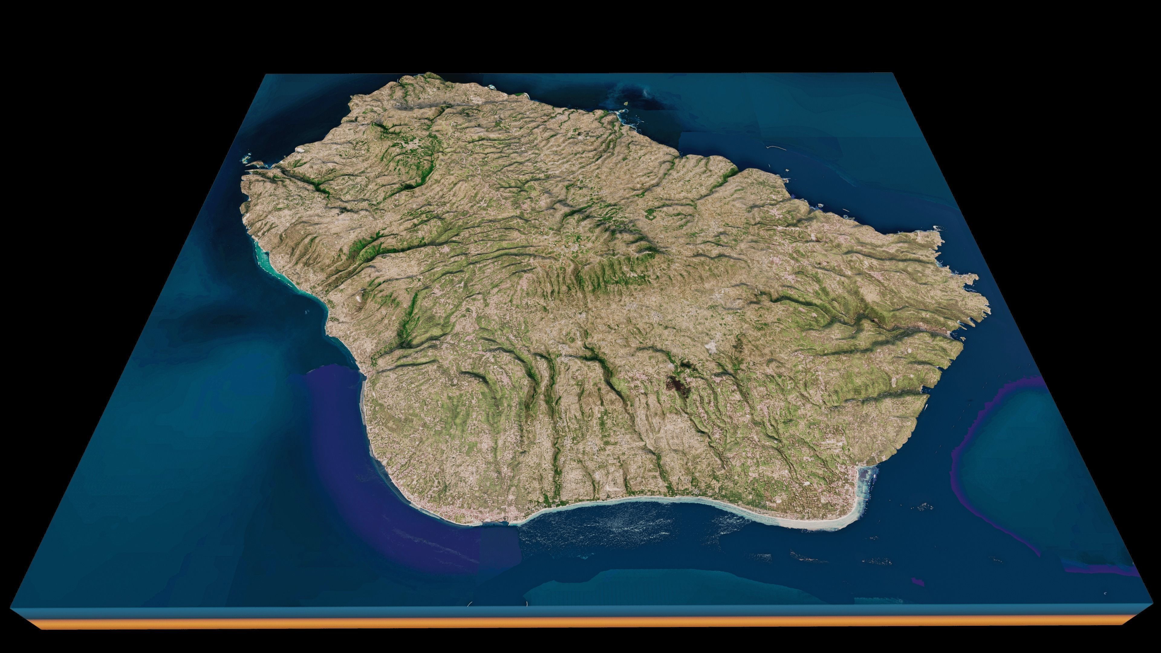 Penida Island full 3d terrain 3D model_4