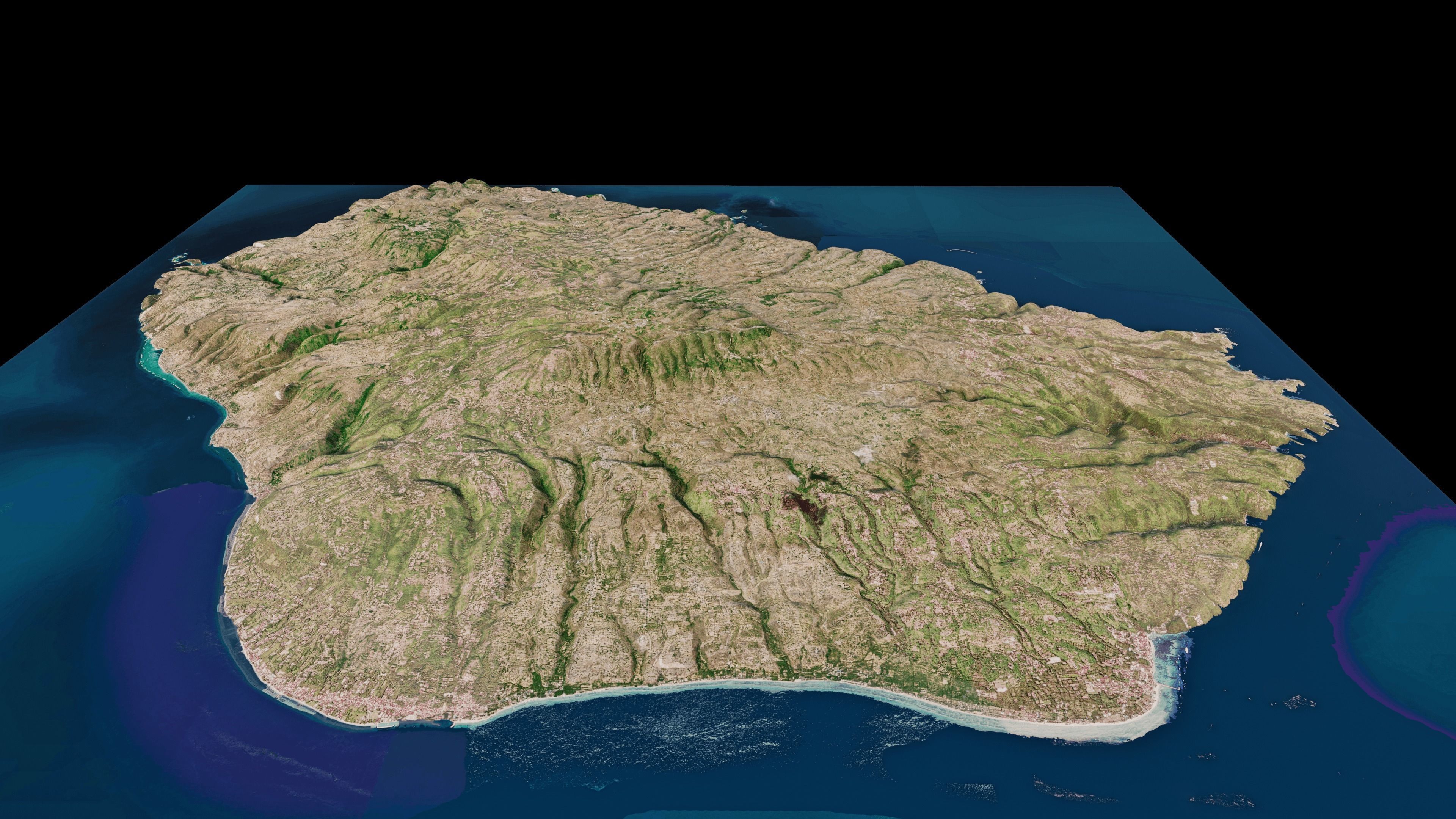 Penida Island full 3d terrain 3D model_6