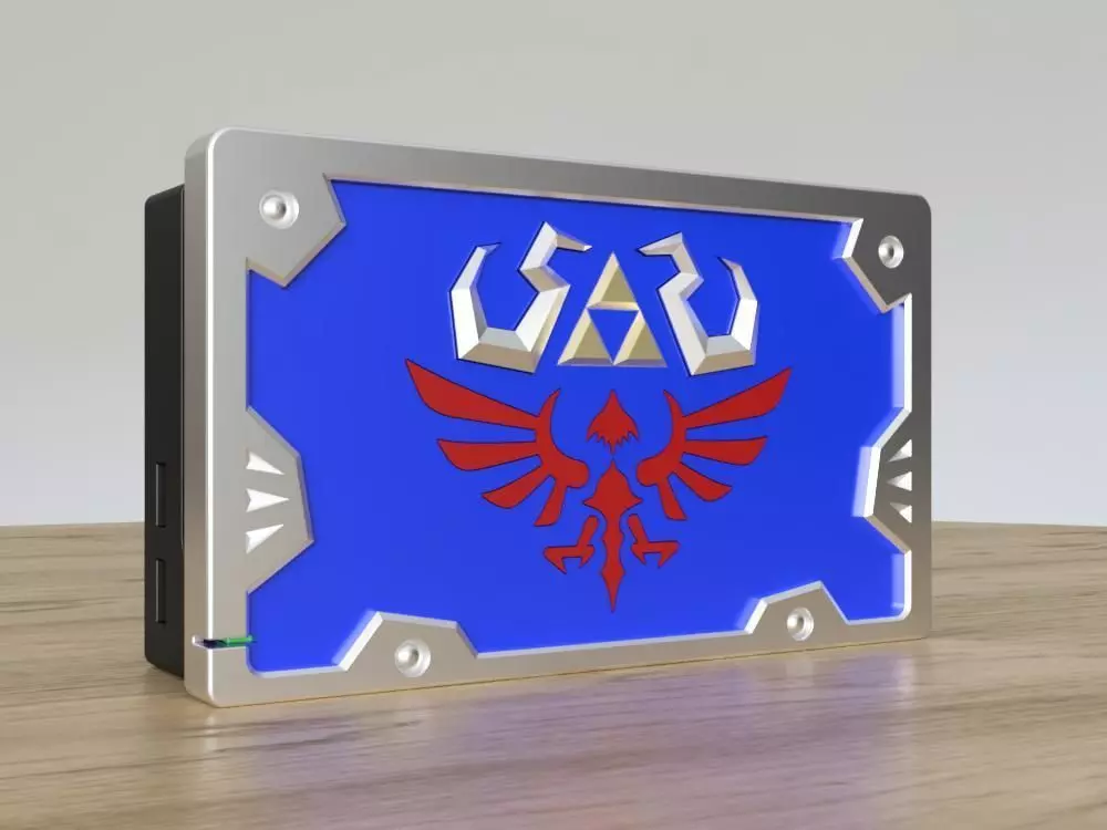 Faceplate Hylian shield for Nintendo switch Dock 3D print model_0