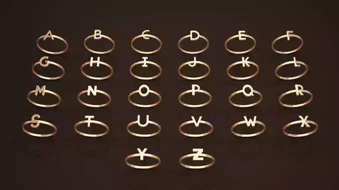Alphabet ring Set