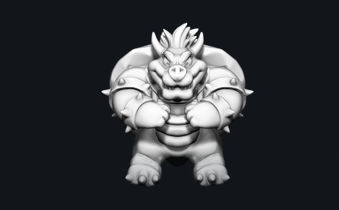 Bowser figurine 3D print model_4