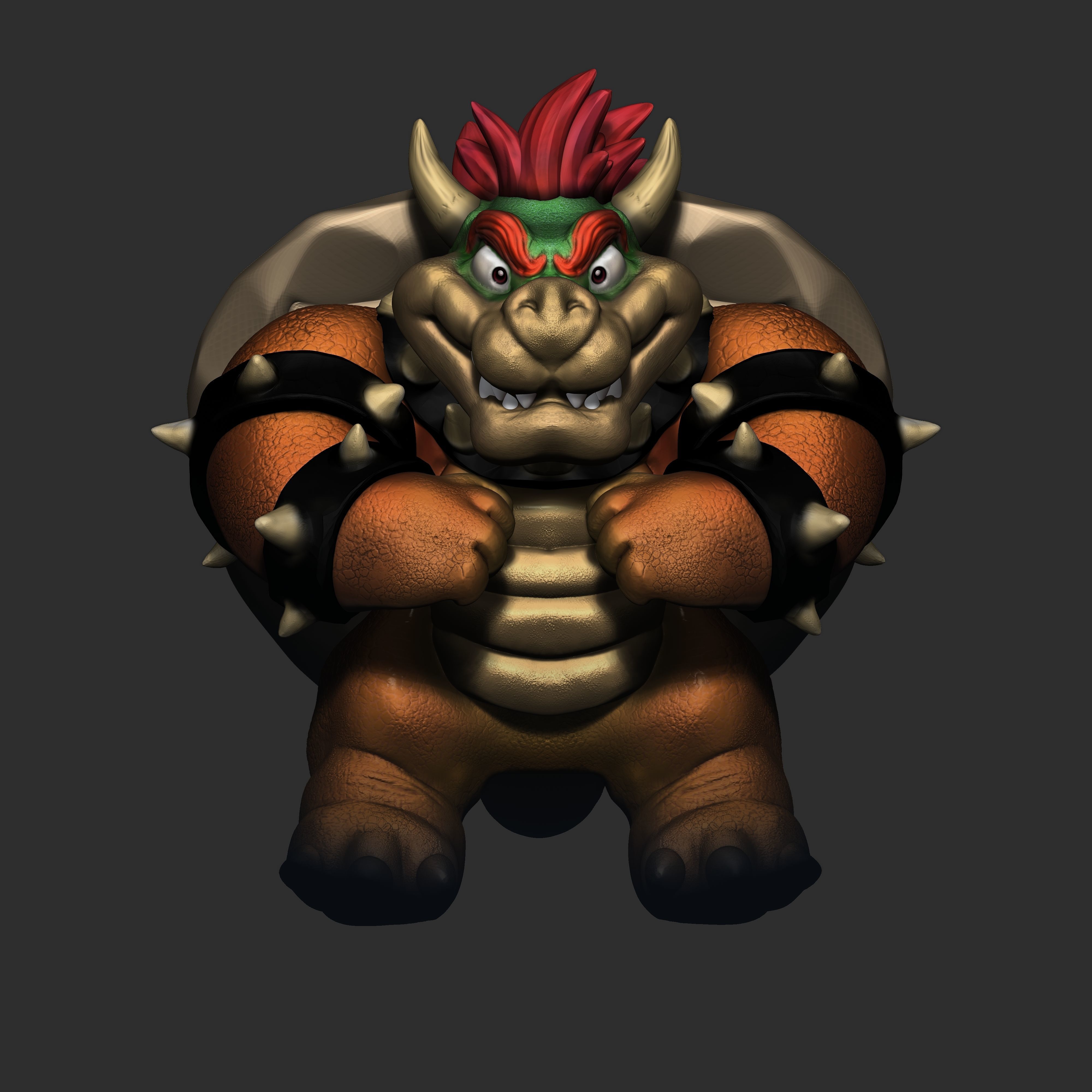 Bowser figurine 3D print model_8