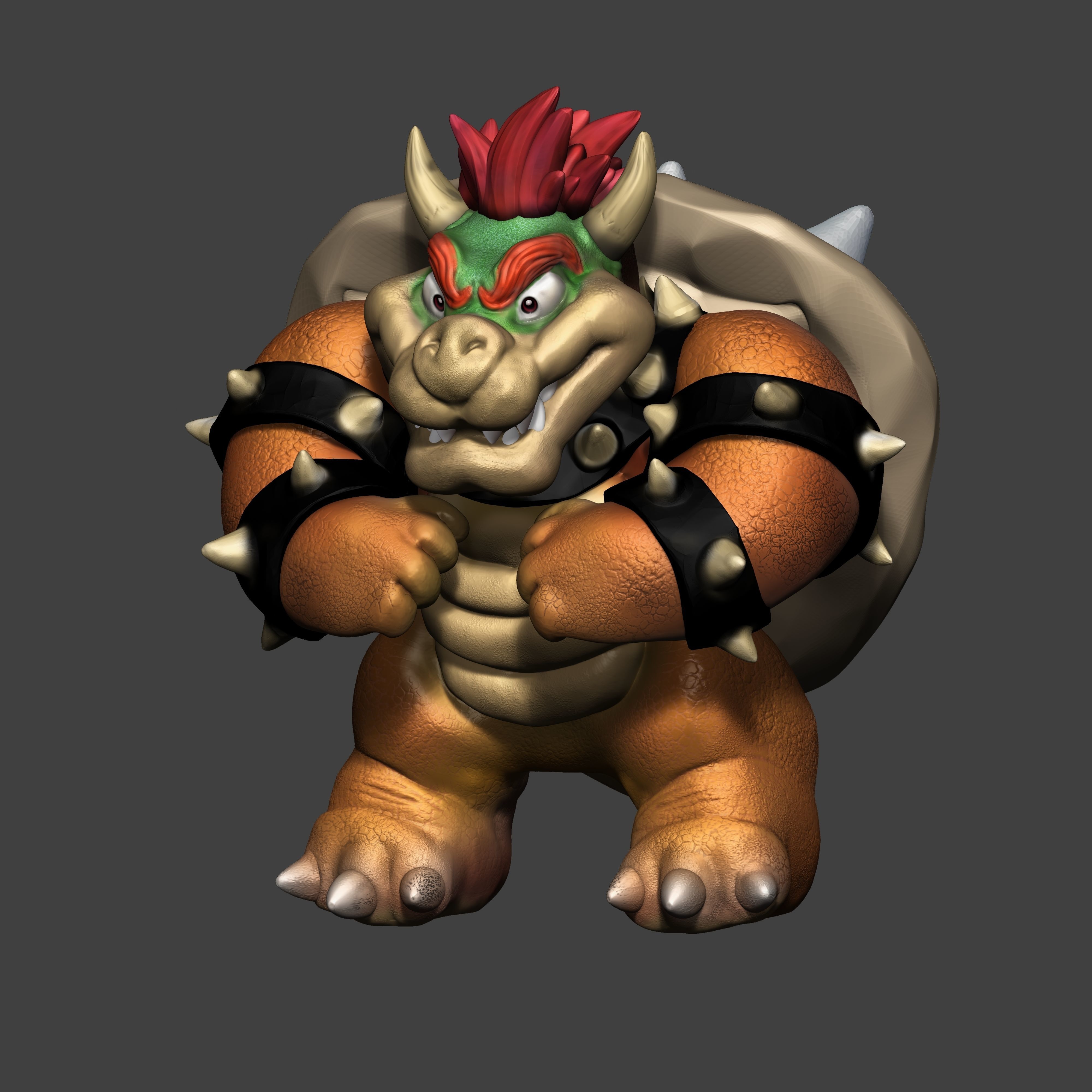 Bowser figurine 3D print model_3