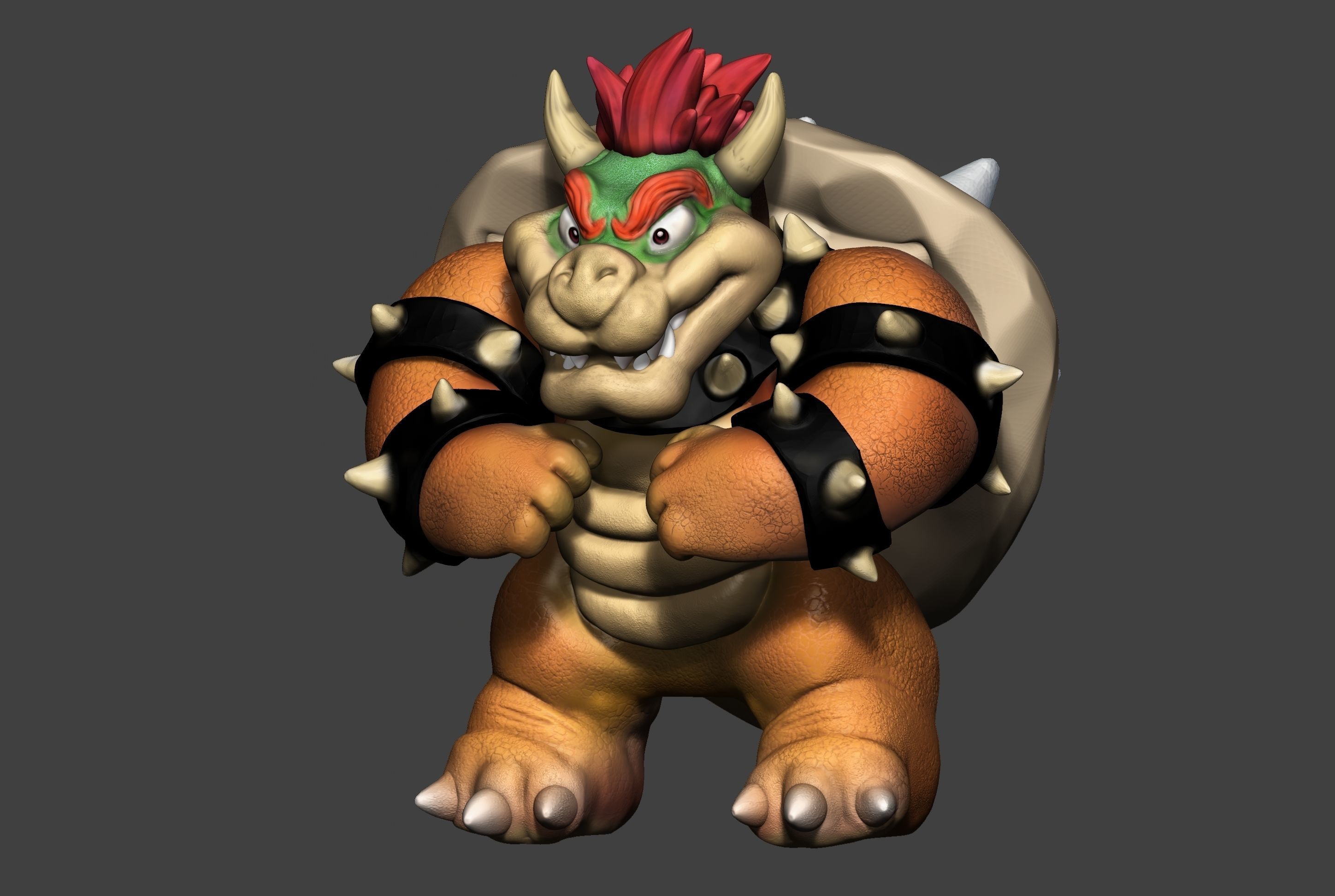 Bowser figurine 3D print model_7