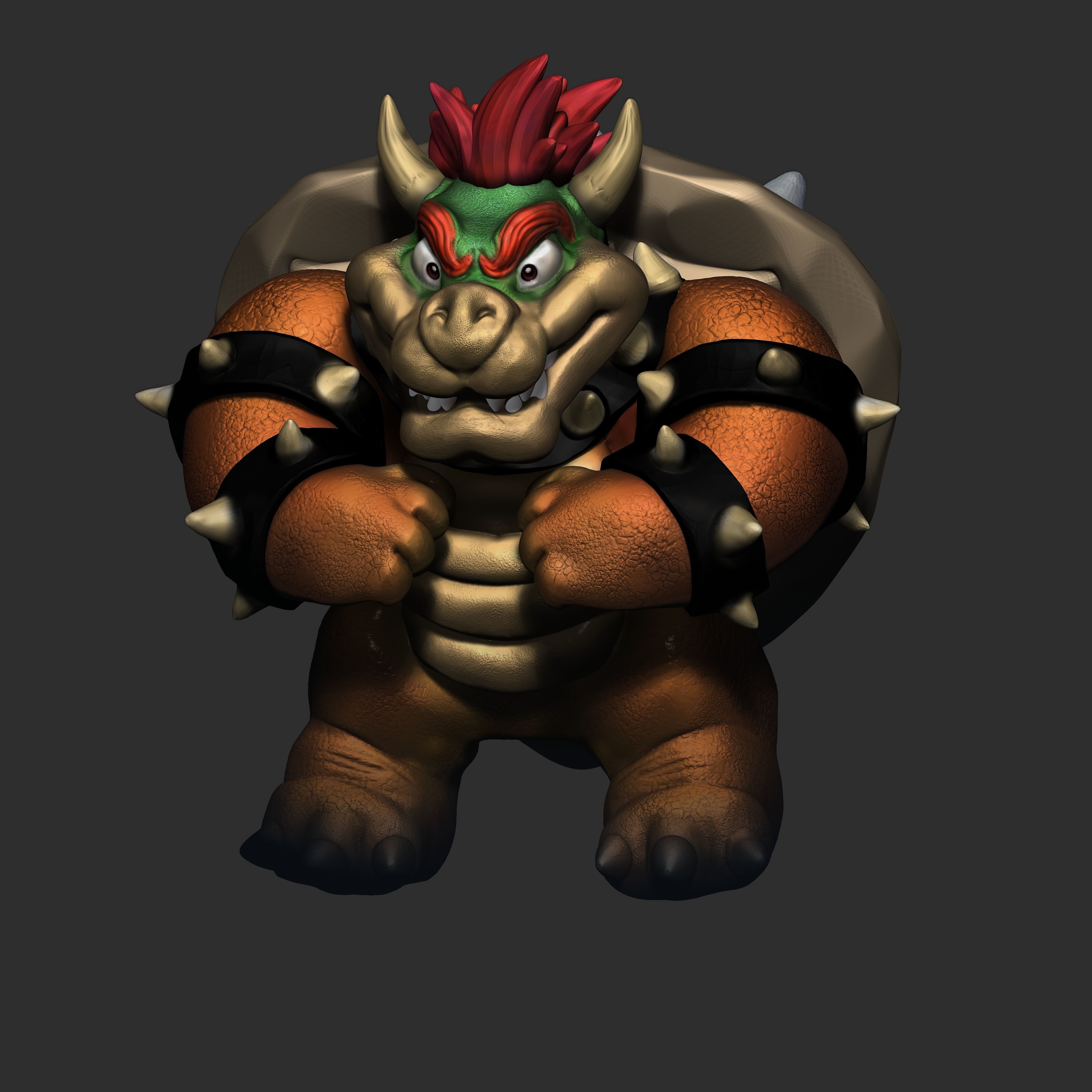 Bowser figurine 3D print model_9