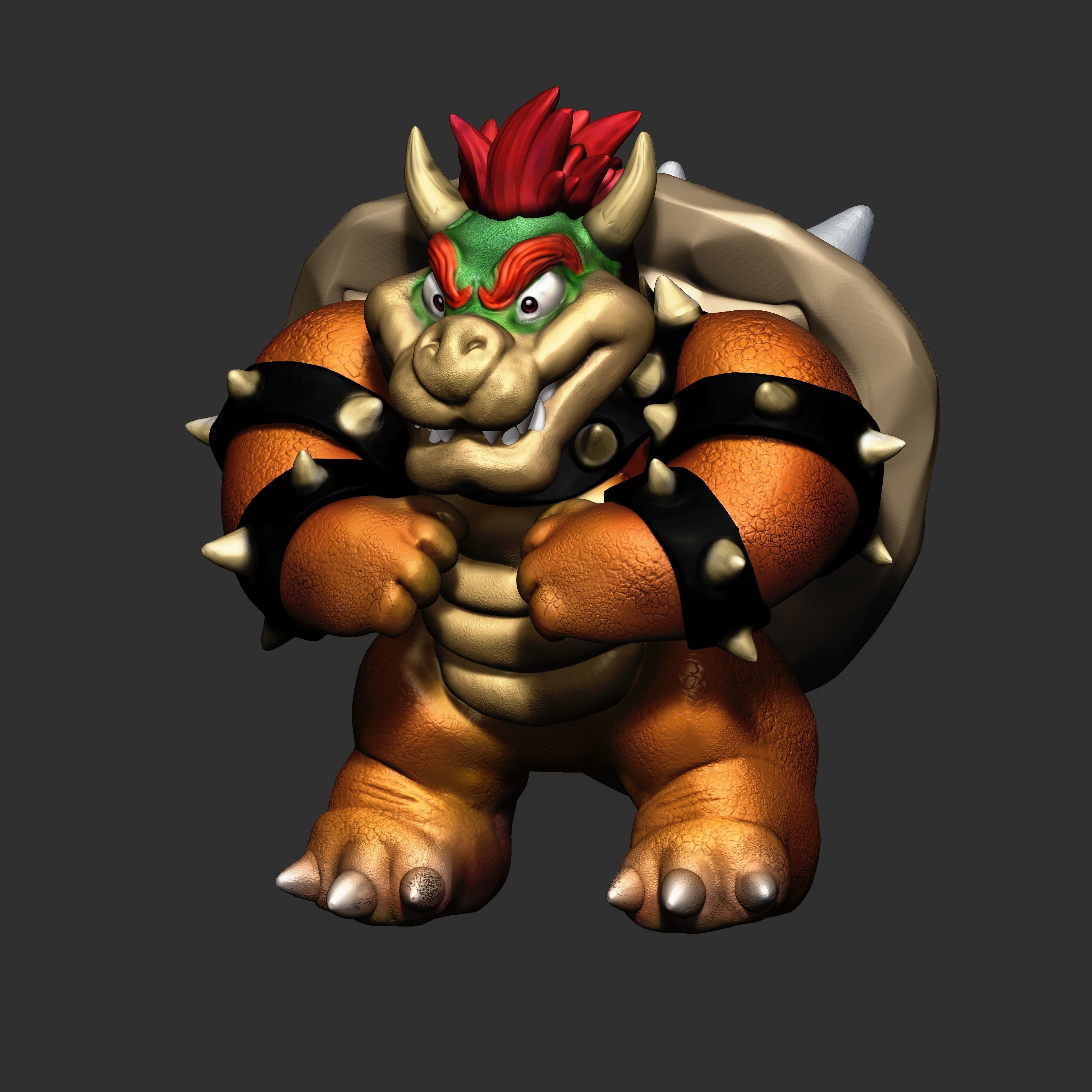 Bowser figurine 3D print model_12