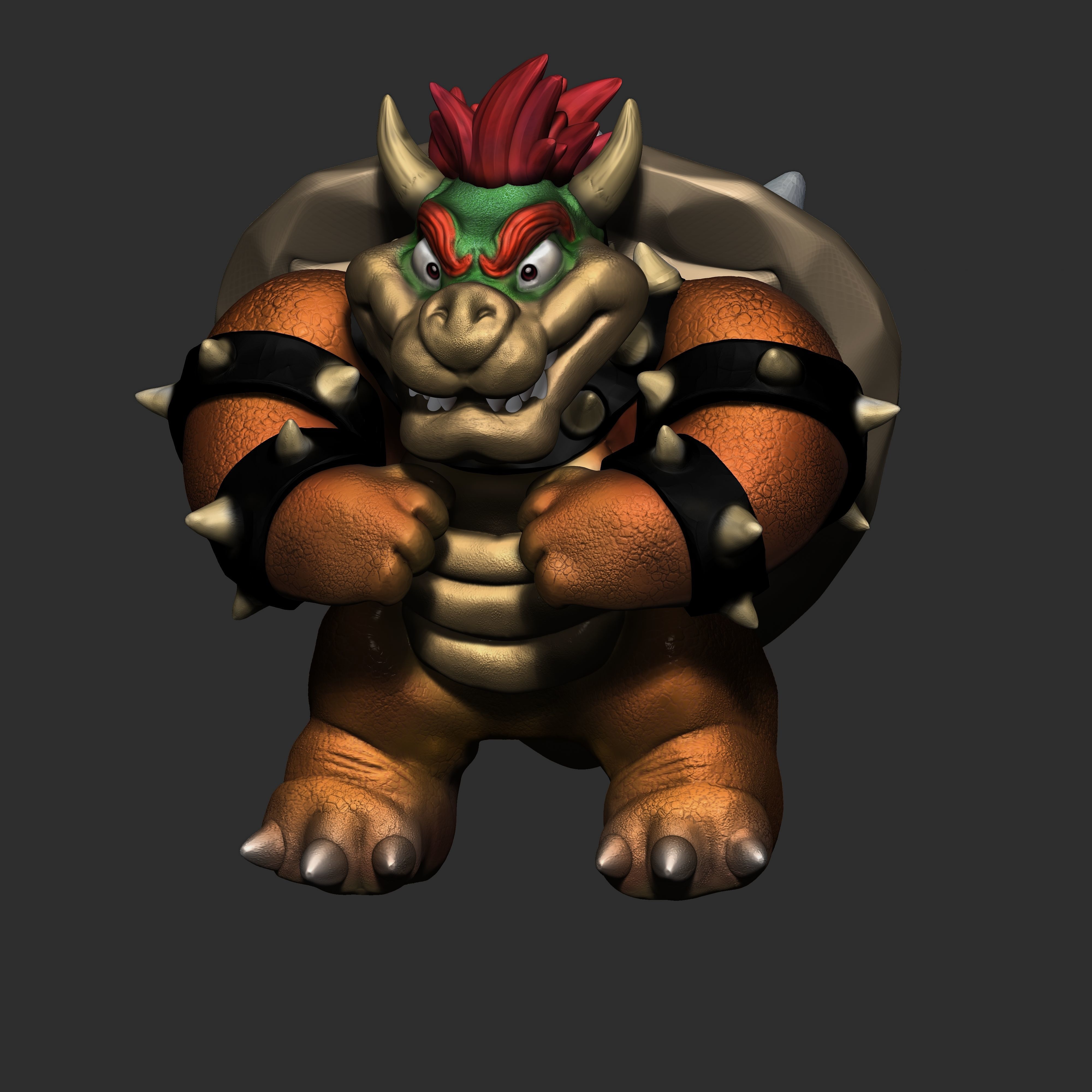Bowser figurine 3D print model_10