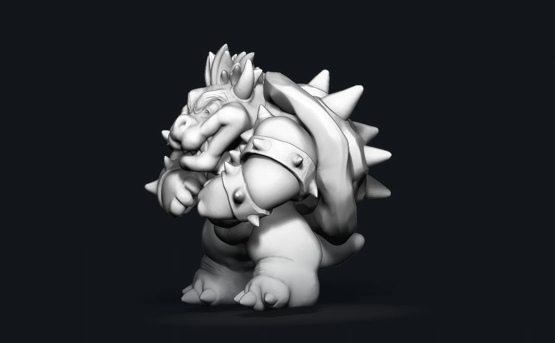Bowser figurine 3D print model_5