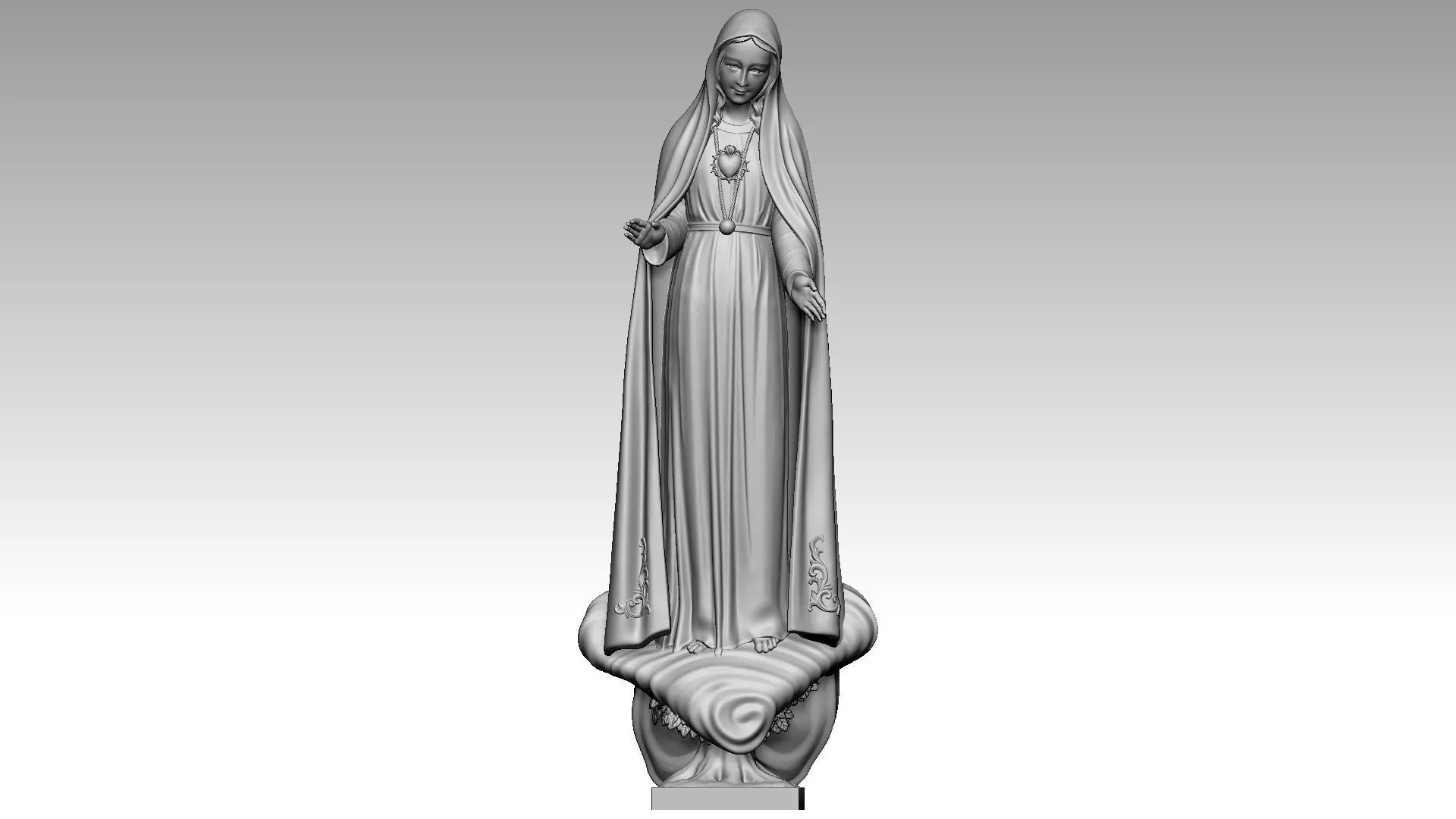Virgin Mary appears at Fatima - Rosary Queen 3D print model_0