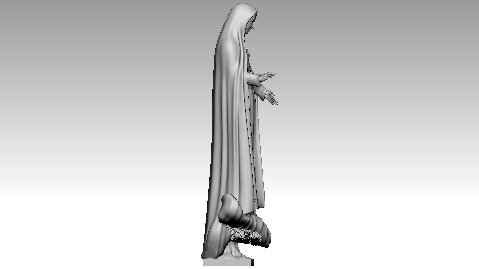 Virgin Mary appears at Fatima - Rosary Queen 3D print model_2