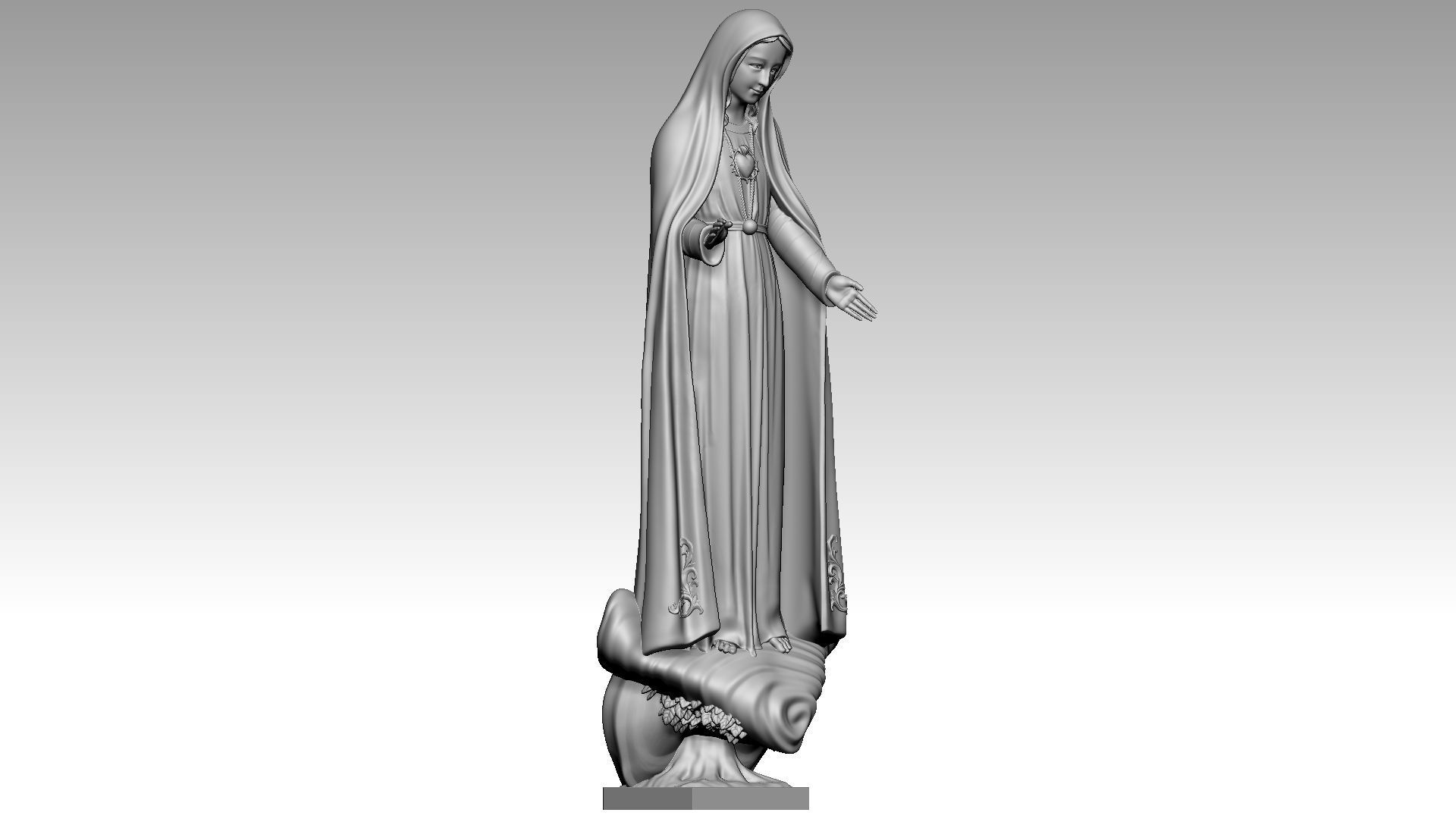 Virgin Mary appears at Fatima - Rosary Queen 3D print model_1