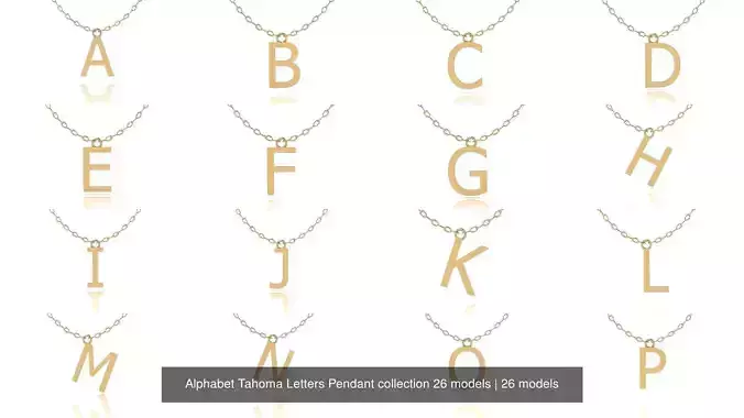 Alphabet Tahoma Letters Pendant collection 26 models 