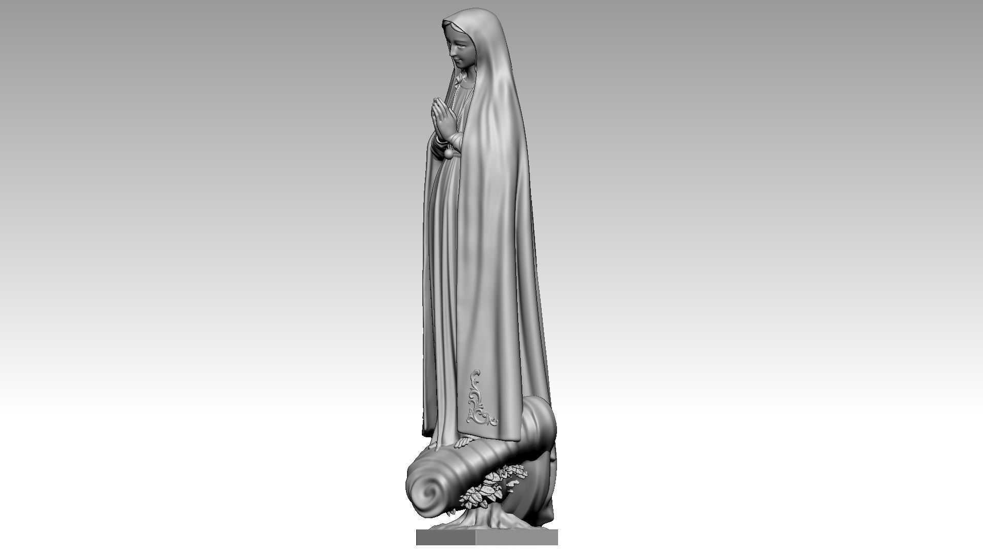 Virgin Mary appears at Fatima - Queen of Peace 3D print model_7