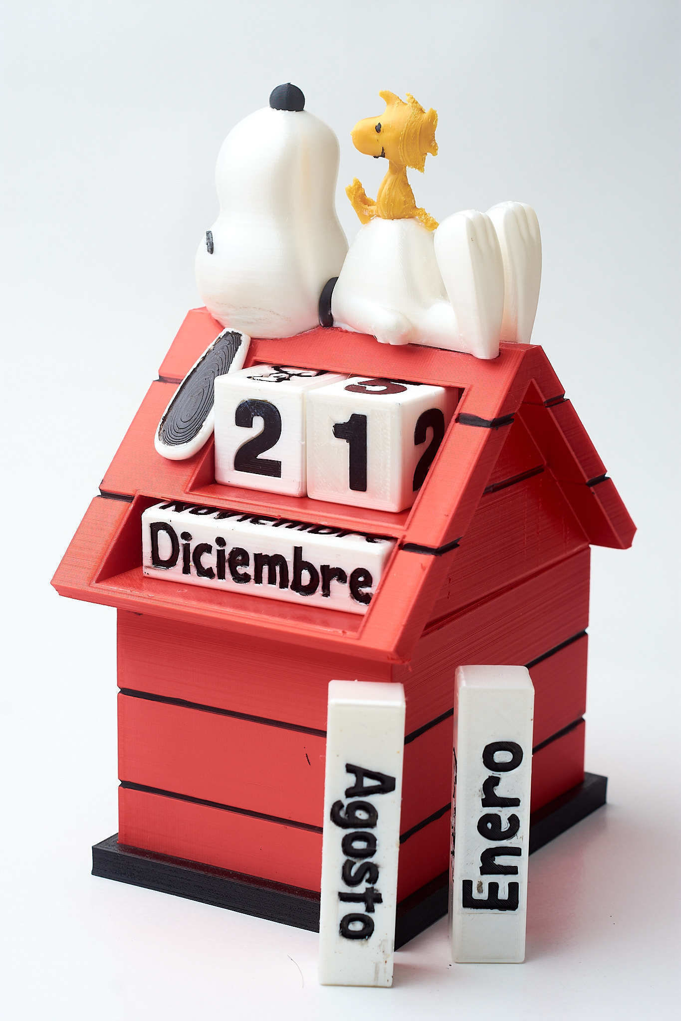 Snoopy and Woodstock Perpetual Desk Calendar 3D print model_5